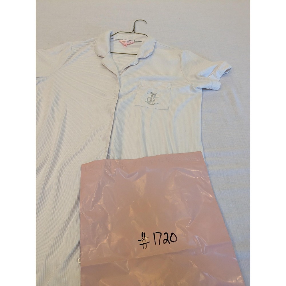 Juicy Couture Sleepwear Shirt Womens L Button Front Short Sleeve Lounge Pajama - Picture 15 of 15